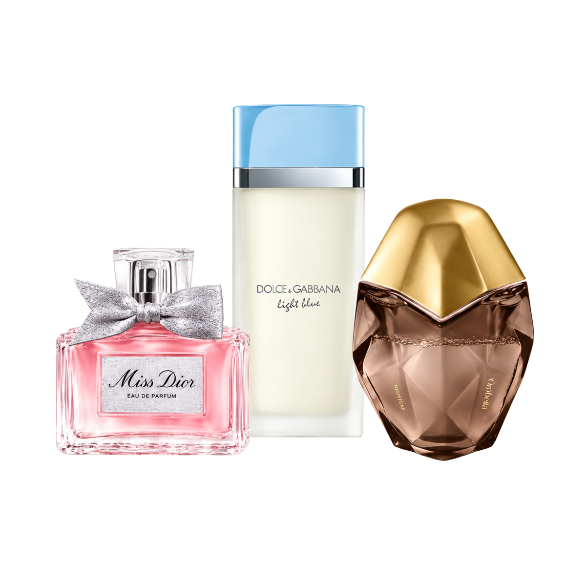 Sada 3 parfumov | Miss Dior Eau de Parfum – 100 ml | Light Blue Dolce&Gabbana Eau de Toilette – 100 ml | Ôrəbella Skin Parfum – 100 ml